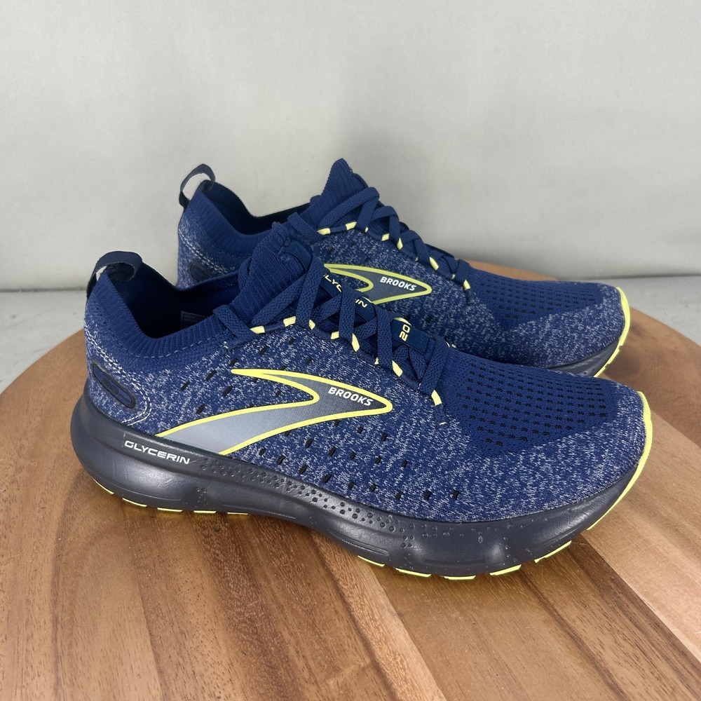 Brooks Glycerin StealthFit 20 Mens Running Shoes Blue Yellow 1103841D404 Size 7D